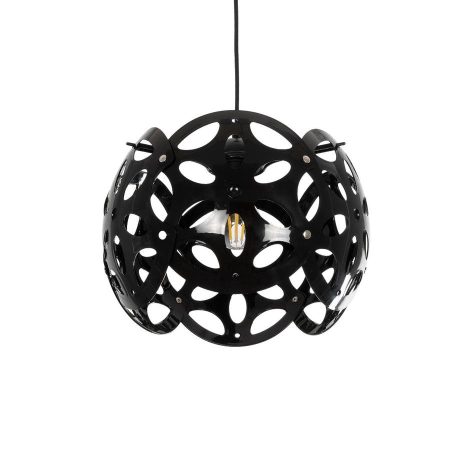 GLOBOSTAR® DOMINIC 202-0031 Μοντέρνο Κρεμαστό Φωτιστικό Οροφής με Ντουί 1 x E27 AC 220-240V IP20 - Μαύρο - Μ30 x Π30 x Υ24cm