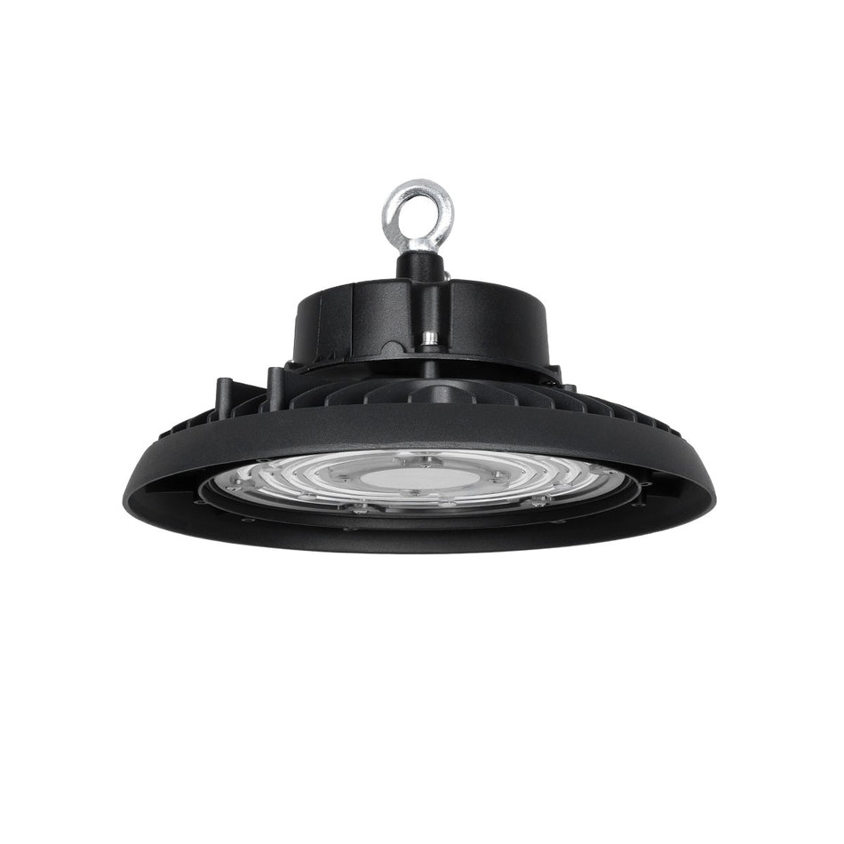 GLOBOSTAR® INDUSTRY 61500 Βιομηχανικό Φωτιστικό Καμπάνα High Bay UFO LED 100W 15000lm SDCM<5 90° AC 85-265V Αδιάβροχο IP65 IK08 Φυσικό Λευκό 5000K - 175 x Sanan Opto SMD Chip & TÜV SÜD Driver - Μαύρο Χυτό Αλουμίνιο - Μ26.5 x Π26.5 x Υ15cm - 5 Χρόνια Εγ...