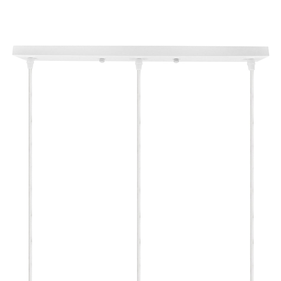 DIY Ροζέτα Φωτιστικού Λευκή Ορθογώνια 400x50mm με 3 Τρύπες GloboStar 90823