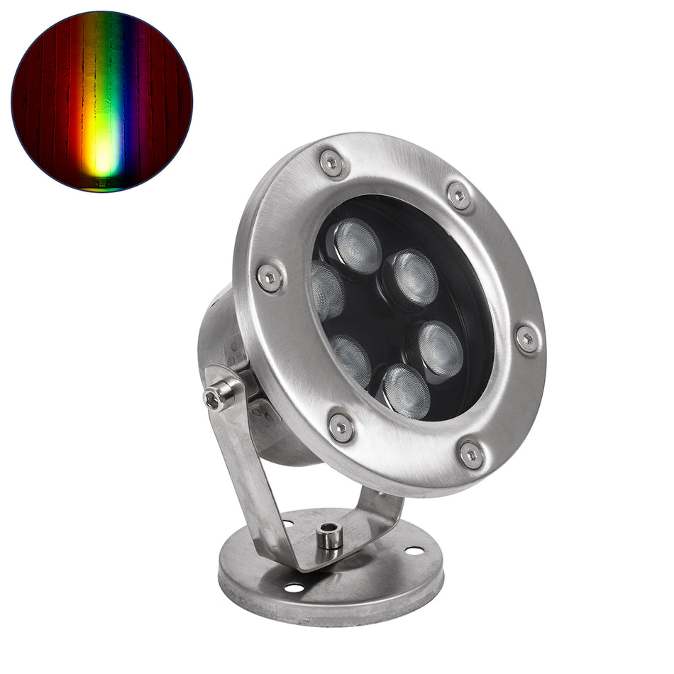 GLOBOSTAR® UNDERWATER-DINA 90677 Υποβρύχιος Προβολέας Σποτ για Σιντριβάνια/Πισίνες LED 9W 945lm 30° DC 24V Αδιάβροχο IP68 RGBW DMX512 Dimmable - Ανοξείδωτο Ατσάλι 304 - Μ12 x Π12 x Υ14cm - 3 Χρόνια Εγγύηση