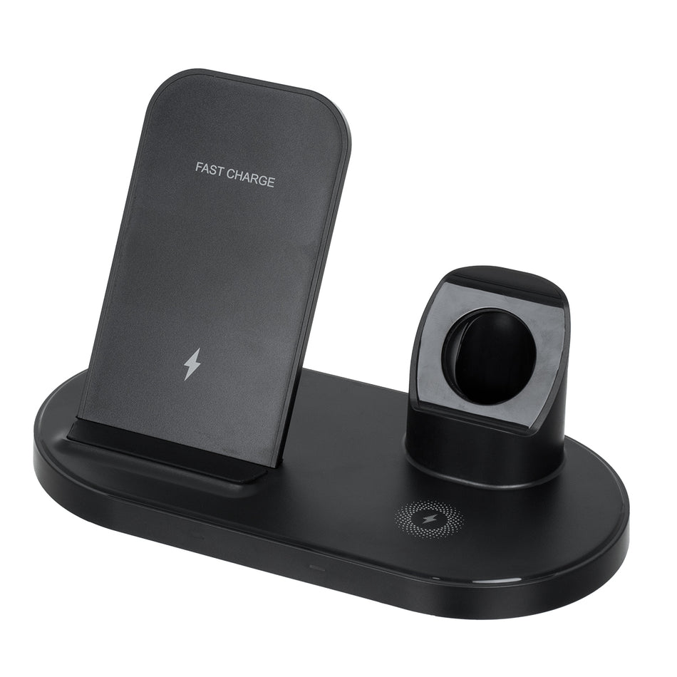 79698 Επιτραπέζια Σταθερή Βάση Ασύρματης Φόρτισης Fast Charging για Κινητά - Earphones - Smart Watches 3 Καναλιών - 1 Channel 15W Max (Phone) - 2 Channel 3W (Airpod) - 3 Channel 2W (Watch)