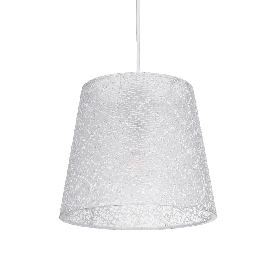 GLOBOSTAR® CONEY 203-0069 Μοντέρνο Κρεμαστό Φωτιστικό Οροφής με Ντουί 1 x E27 AC 220-240V IP20 - Λευκό - Μ26 x Π26 x Υ25cm