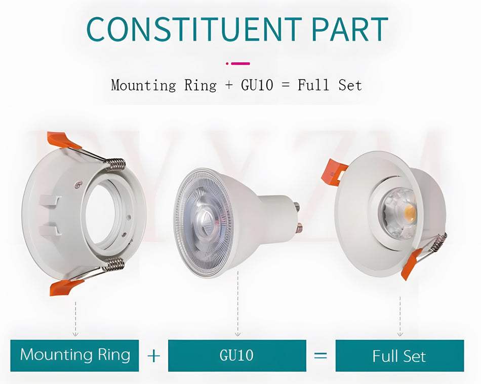 SE-SP-DL-R-BL CARGO SPORLIGHT DOWNLIGHT RECESSED GU10 BLACK FOR HOLE 8,4cm