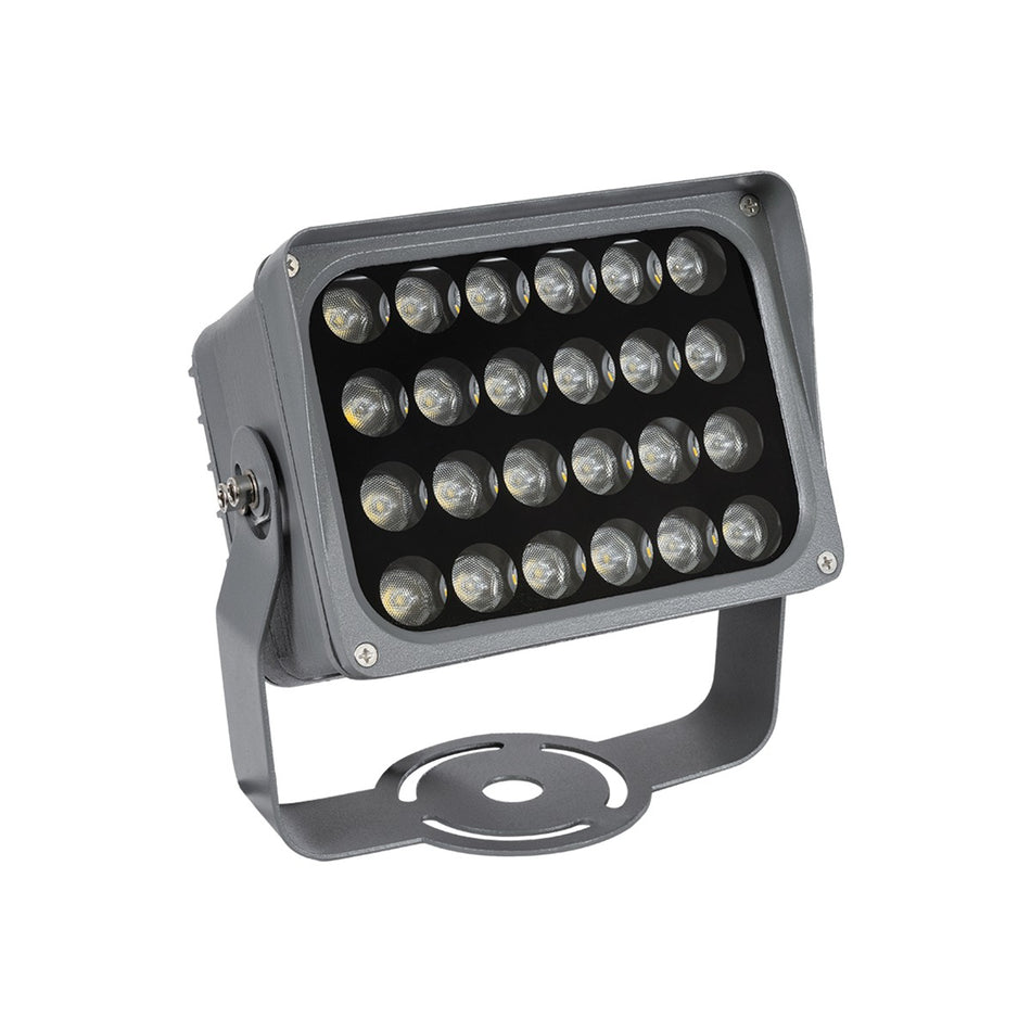FLOODXENA 90130 Προβολέας Σποτ Wall Washer LED 24W 2880lm 10° AC 220-240V Αδιάβροχο IP65 Ψυχρό Λευκό 6000K - Bridgelux SMD Chip - Γκρι Ανθρακί - Μ18 x Π12 x Υ18cm - 3 Χρόνια Εγγύηση