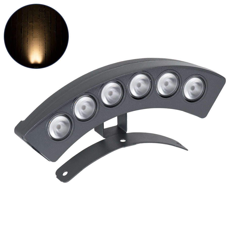 TREEPLANTE 90456 Κυρτή Μπάρα Φωτισμού Wall Washer για Φυτά - Δέντρα LED 6W 660lm 15° DC 24V Αδιάβροχο IP67 Θερμό Λευκό 2700K Dimmable - Bridgelux SMD Chip - Γκρι Ανθρακί - Μ17.5 x Π4.5 x Υ8cm - 3 Χρόνια Εγγύηση