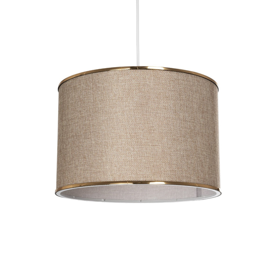 GLOBOSTAR® ELECTRA 203-0112 Μοντέρνο Κρεμαστό Φωτιστικό Οροφής με Ντουί 1 x E27 AC 220-240V IP20 - Mπεζ & Χρυσό - Μ30 x Π30 x Υ23cm