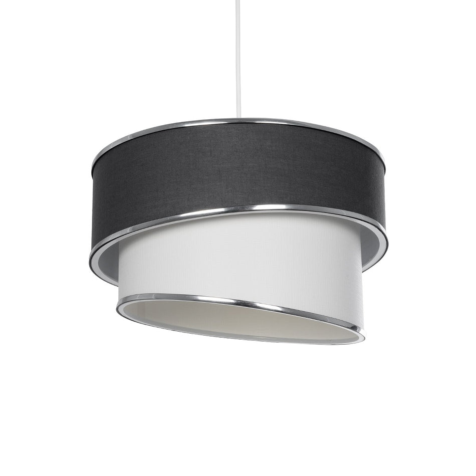 GLOBOSTAR® SONIA 203-0123 Μοντέρνο Κρεμαστό Φωτιστικό Οροφής με Ντουί 1 x E27 AC 220-240V IP20 - Γκρι & Λευκό - Μ30 x Π30 x Υ24cm