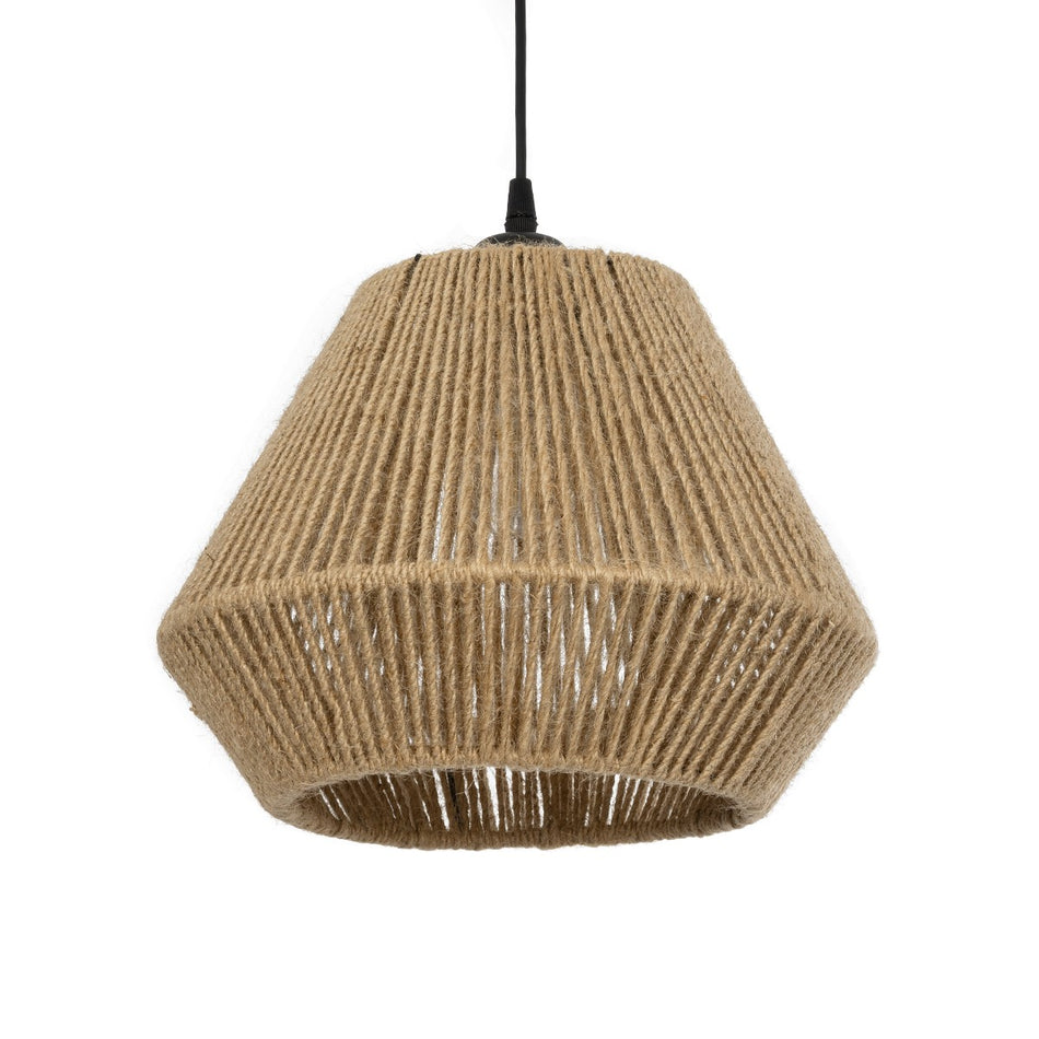 GLOBOSTAR® GLARO 201-0112 Vintage Κρεμαστό Φωτιστικό Οροφής με Ντουί 1 x E27 AC 220-240V IP20 - Μπεζ & Μαύρο - Μ32 x Π32 x Υ30cm