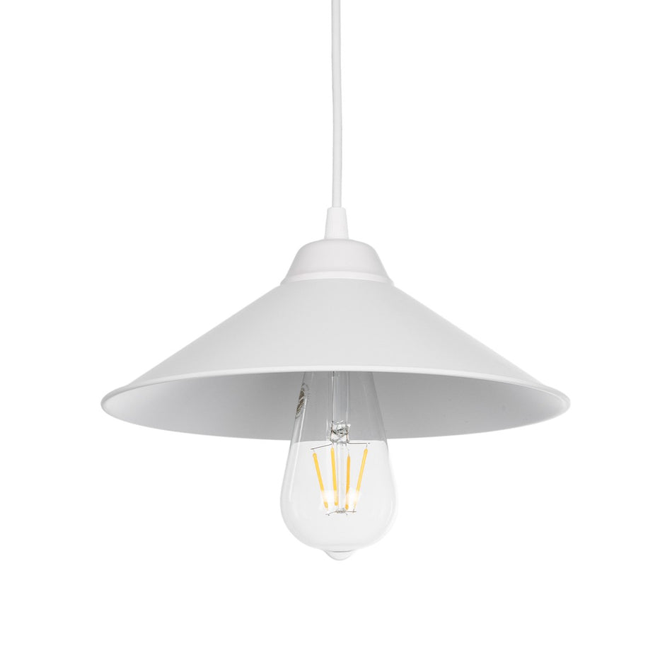 GLOBOSTAR® FONTE 203-0081 Μοντέρνο Κρεμαστό Φωτιστικό Οροφής με Ντουί 1 x E27 AC 220-240V IP20 - Λευκό - Μ25.5 x Π25.5 x Υ10cm