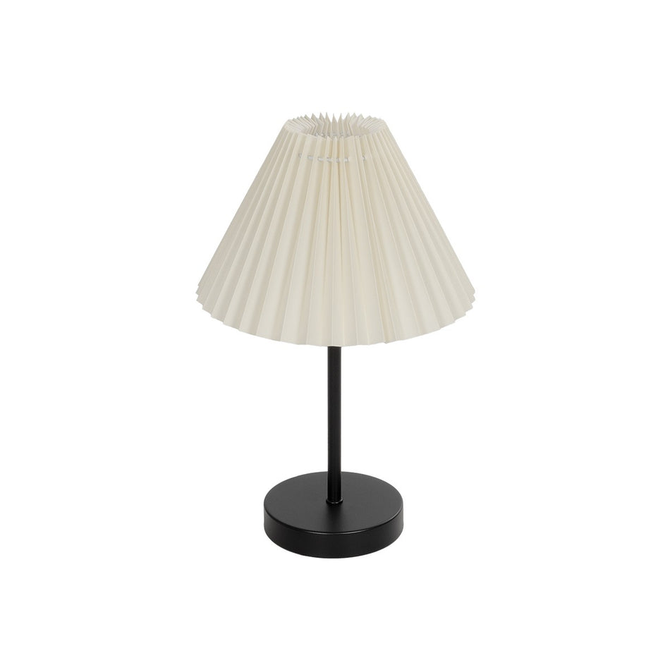 ORACLE 204-0156 Lampe de table portative moderne avec douille 1 x E27 AC 220-240V IP20 - Noir & Beige - L24 x P24 x H35cm