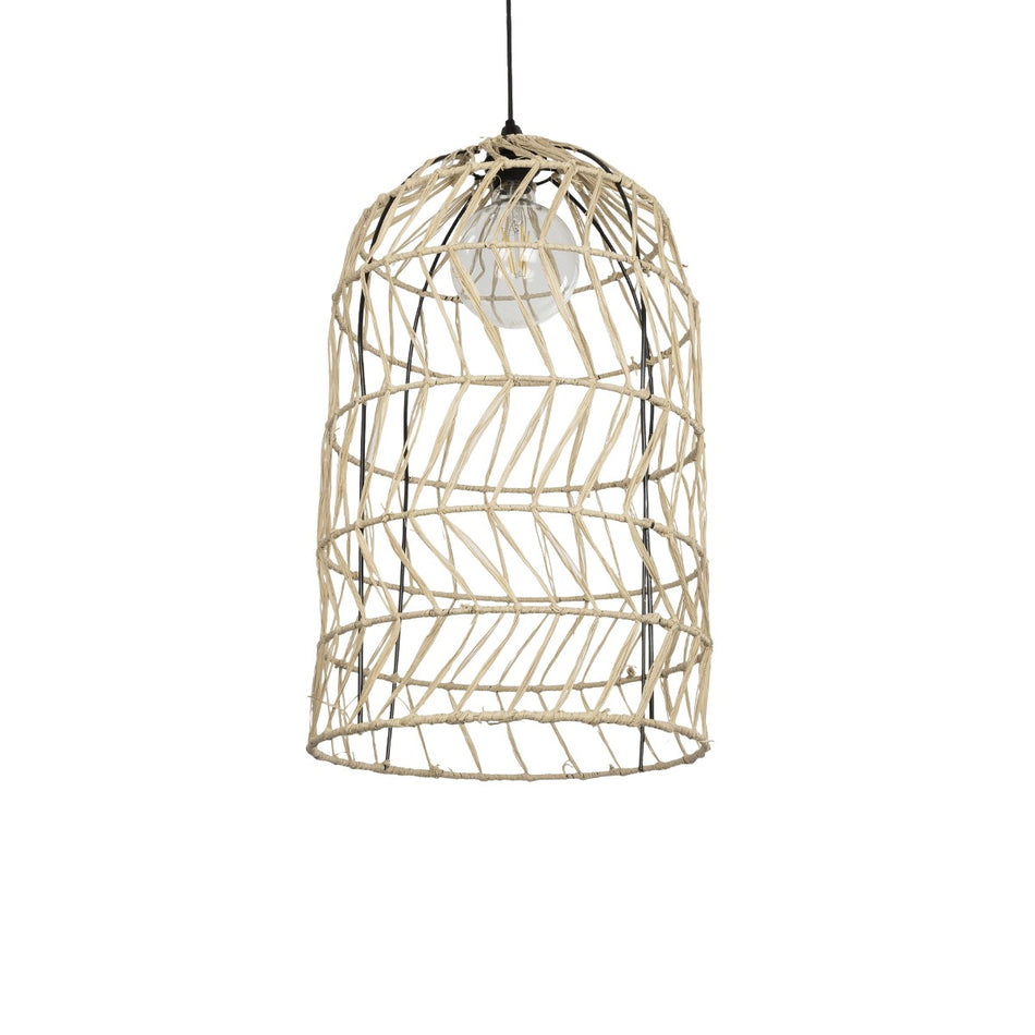 NETI 205-0025 Suspension de plafond Boho avec douille 1 x E27 AC 220-240V IP20 - Beige - L35 x P35 x H63cm