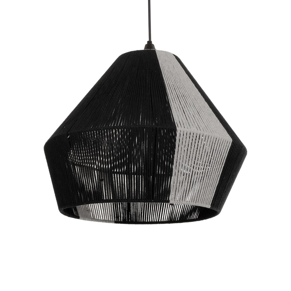 ANGULUS 205-0021 Suspension de Plafond Bohème avec Culot 1 x E27 AC 220-240V IP20 - Noir & Gris - L40 x P40 x H35cm