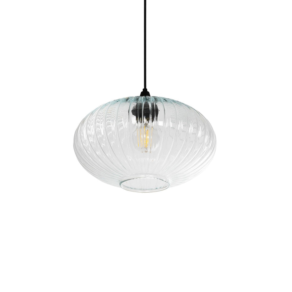 PERA 206-0009 Μοντέρνο Κρεμαστό Φωτιστικό Οροφής με Ντουί 1 x E27 AC 220-240V IP20 - Διάφανο - Μ30 x Π30 x Υ22cm