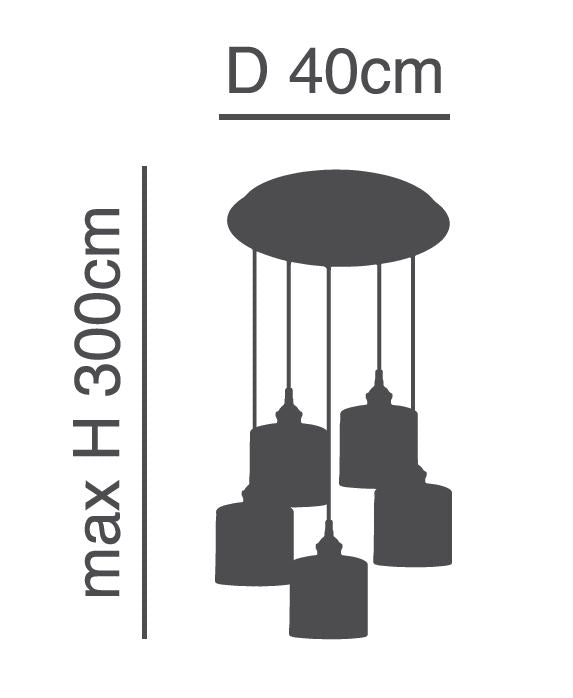 SE21-BR-10-5BL-SH2 MAGNUM BRONZE Grey Shade Pendant+