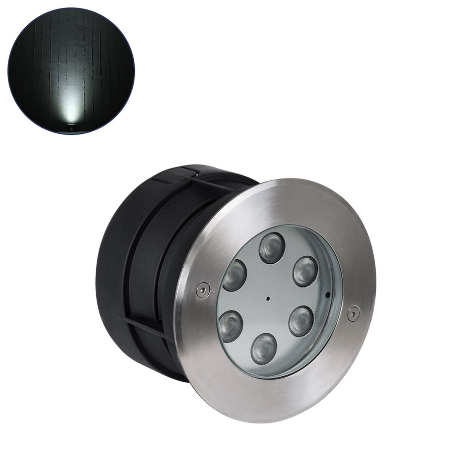 GLOBOSTAR® UNDERWATERYUNI 90418 Υποβρύχιο Χωνευτό Σποτ για Σιντριβάνια/Πισίνες LED 6W 600lm 30° DC 24V Αδιάβροχο IP68 Ψυχρό Λευκό 6000K Dimmable - Bridgelux SMD Chip - Ανοξείδωτο Ατσάλι 304 - Μ15 x Π15 x Υ10cm - Q14cm - 3 Χρόνια Εγγύηση