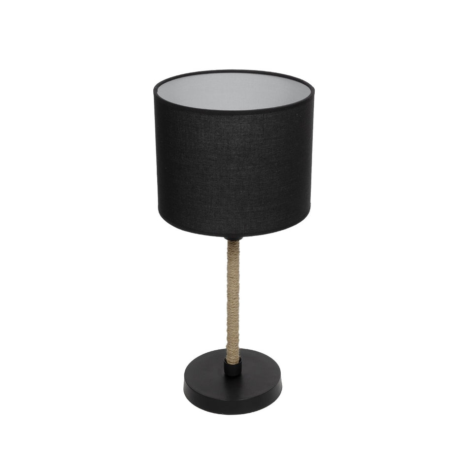 BRONX 201-0062 Lampe de table portative moderne avec douille 1 x E27 AC 220-240V IP20 - Noir & Beige - L24 x l24 x H37cm