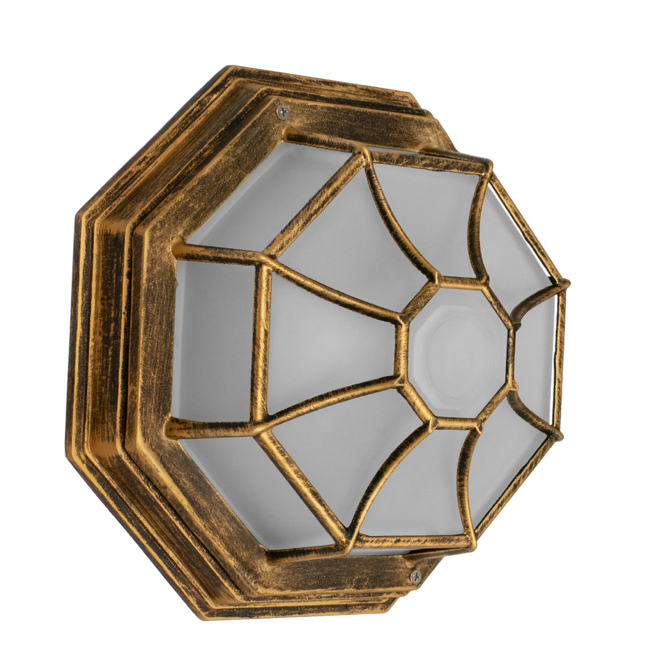 RUBY 00913 Vintage Deckenleuchte mit 1 x E27 Fassung AC 220-240V IP20 - Rostfarbenes Bronze - L21 x B21 x H10cm