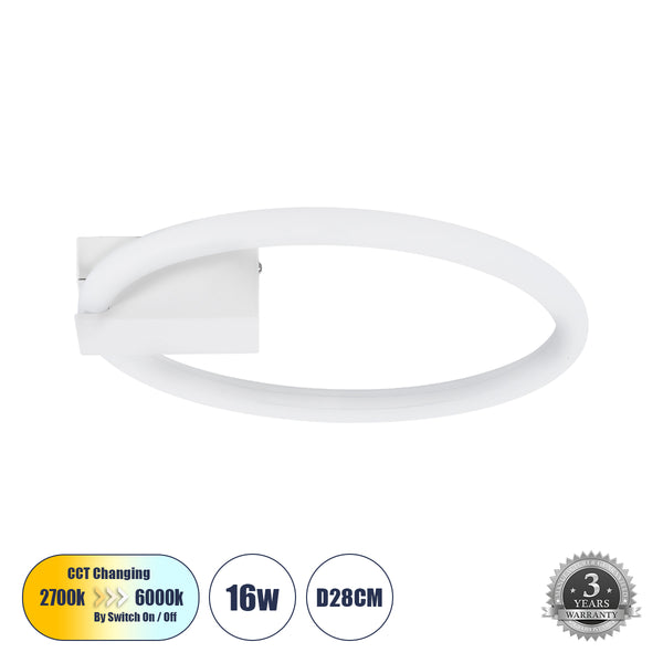 CINDERELLA 60977 LED-Ring-Kreis-Deckenleuchte CCT 16 W 1792 lm 360° AC 220–240 V – Beleuchtung über Ein-/Aus-Schalter schalten, alles in einem Kalt 6000 K + natürlich 4500 K + warm 2700 K – 3 Jahre Garantie