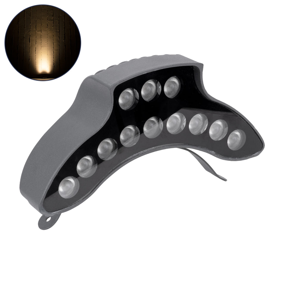 GLOBOSTAR® TREEPINA 90683 Κυρτή Μπάρα Φωτισμού Wall Washer για Φυτά - Δέντρα LED 12W 1320lm 30° DC 24V Αδιάβροχο IP65 Θερμό Λευκό 2700K Dimmable - Bridgelux SMD Chip - Γκρι Ανθρακί - Μ20.5 x Π5.5 x Υ12cm - 3 Χρόνια Εγγύηση