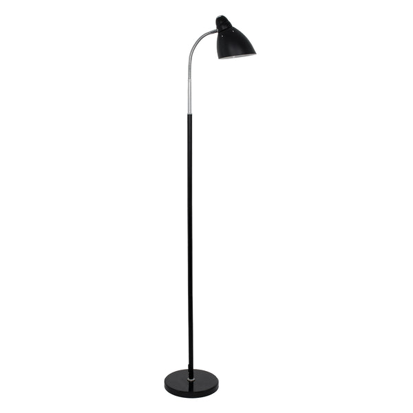 VERSA 00830 Moderne Stehlampe, einflammig, metallisches Schwarz mit schwarzem Marmorsockel, Φ14,5 x H155 cm