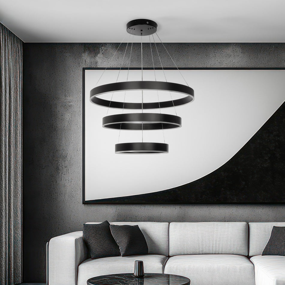 kelvo® VENOM 61188 Μοντέρνο Κρεμαστό Φωτιστικό Οροφής LED 120W 14158lm 120° AC 220-240V IP20 Ρυθμιζόμενο Λευκό CCT με Χειριστήριο από 2700K έως 6000K Dimmable - Lumileds SMD Chip - Μαύρο Ματ - Μ80 x Π80 x Υ60cm - 3 Χρόνια Εγγύηση