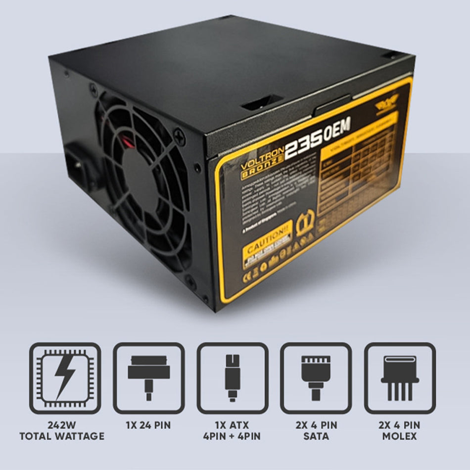 ALCATROZ PC CASE WITH PSU FUTURA MILLENIA ECO M500 PRO BLACK