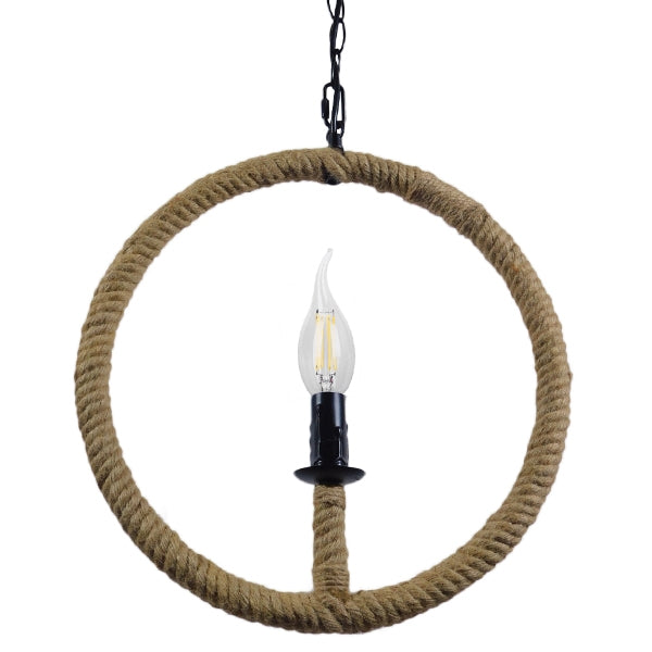 GLOBOSTAR® LINDELL 10001111 Vintage Κρεμαστό Φωτιστικό Οροφής με Ντουί 1 x E14 AC 220-240V IP20 - Μπεζ & Μαύρο - Μ37 x Π2.5 x Υ37cm