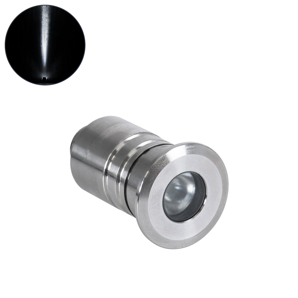 GLOBOSTAR® UNDERWATERDANI 90412 Υποβρύχιο Χωνευτό Σποτ για Σιντριβάνια/Πισίνες LED 1W 100lm 5° DC 24V Αδιάβροχο IP68 Ψυχρό Λευκό 6000K Dimmable - Bridgelux SMD Chip - Ανοξείδωτο Ατσάλι 304 - Μ3 x Π3 x Υ5cm - Q2.5cm - 3 Χρόνια Εγγύηση