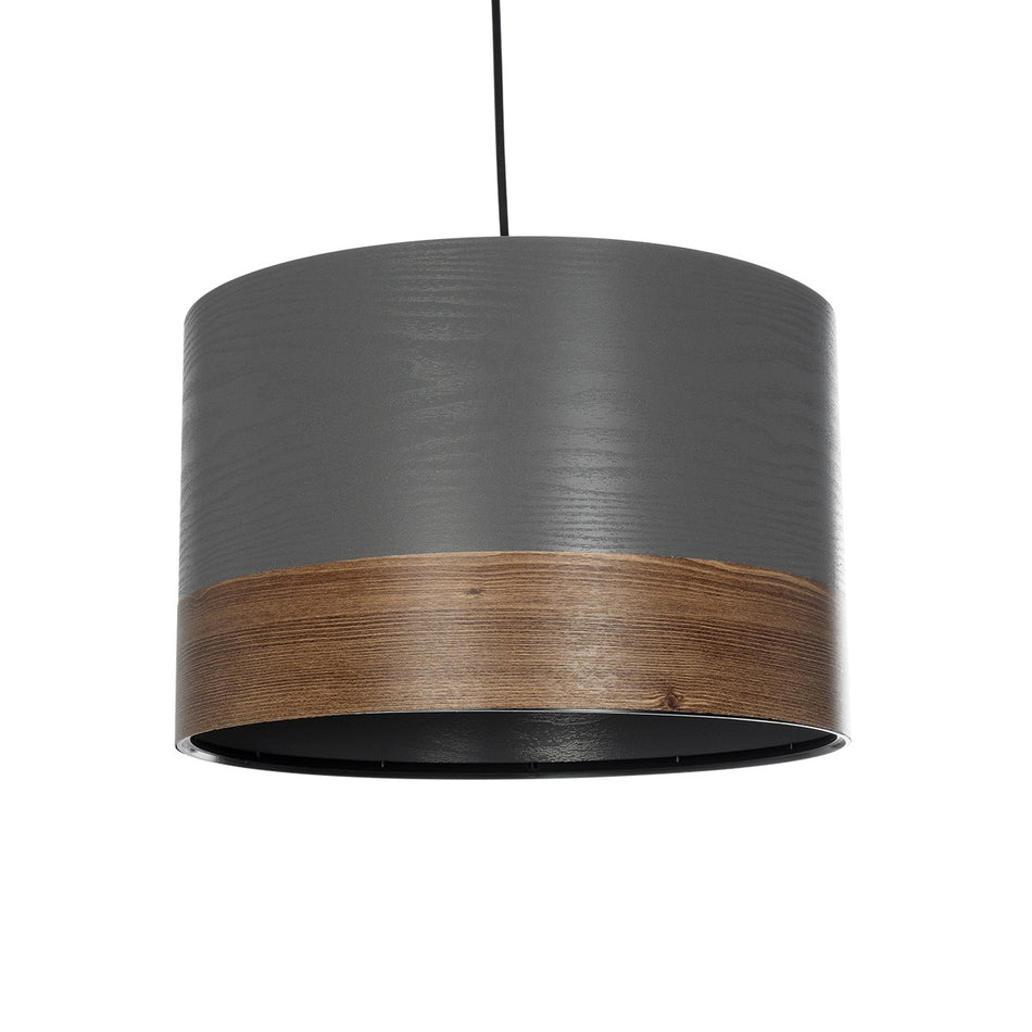 GLOBOSTAR® ZYKLUS 203-0102 Μοντέρνο Κρεμαστό Φωτιστικό Οροφής με Ντουί 1 x E27 AC 220-240V IP20 - Γκρί & Καφέ - Μ36 x Π36 x Υ25cm