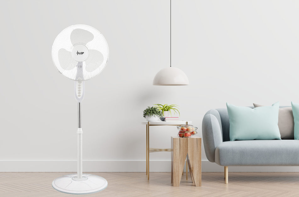 Lgp Round Base Stand Fan 16' 40 Cm 45 W With Timer White