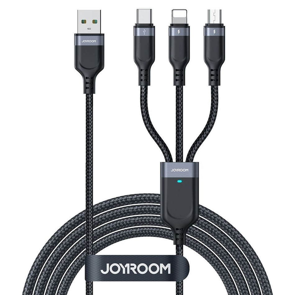 Joyroom S-A18 3in1 3.5A USB-A - Lightning+USB-C+MicroUSB Καλώδιο Φόρτισης 1.2m