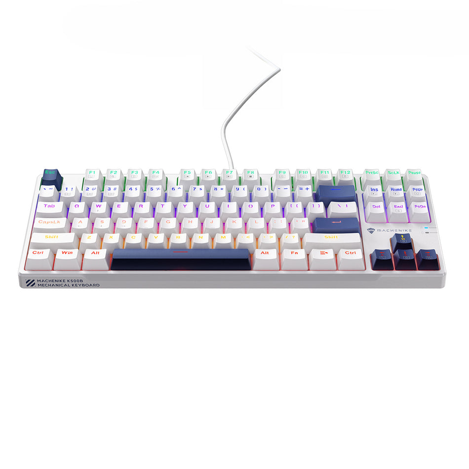 Machenike K500B-B87 Ενσύρματο Μηχανικό Gaming Πληκτρολόγιο με Φωτισμό, Red Switch White