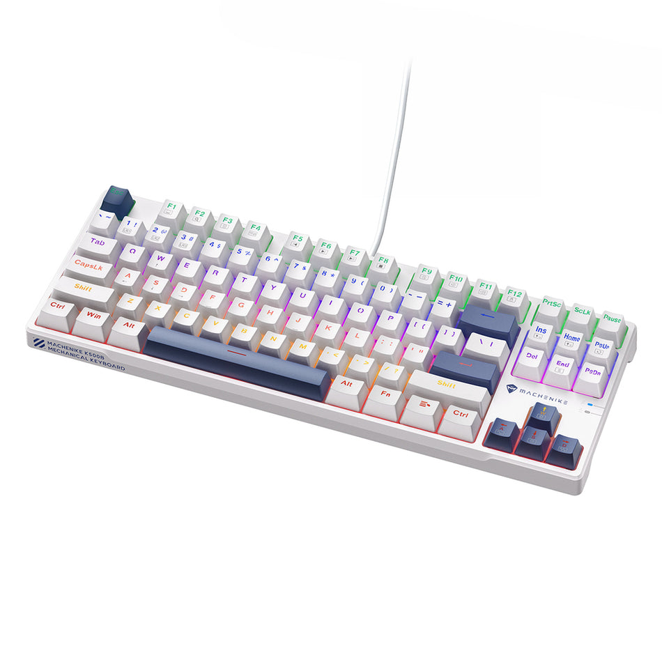 Machenike K500B-B87 Ενσύρματο Μηχανικό Gaming Πληκτρολόγιο με Φωτισμό, Red Switch White