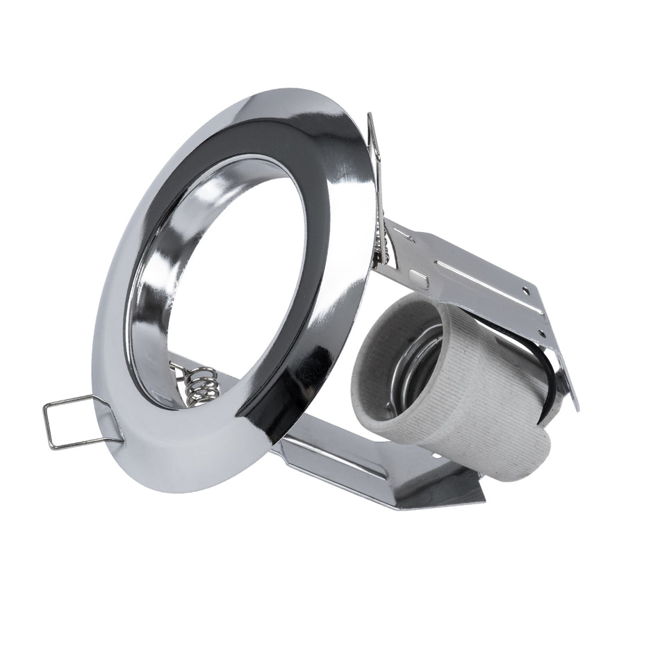 GLOBOSTAR® ACIDA 77847 Χωνευτή Βάση για Σποτ R63 με Ντουί E27 IP20 - Νίκελ Χρώμιο - Μ11 x Π11 x Υ11cm / Q9cm