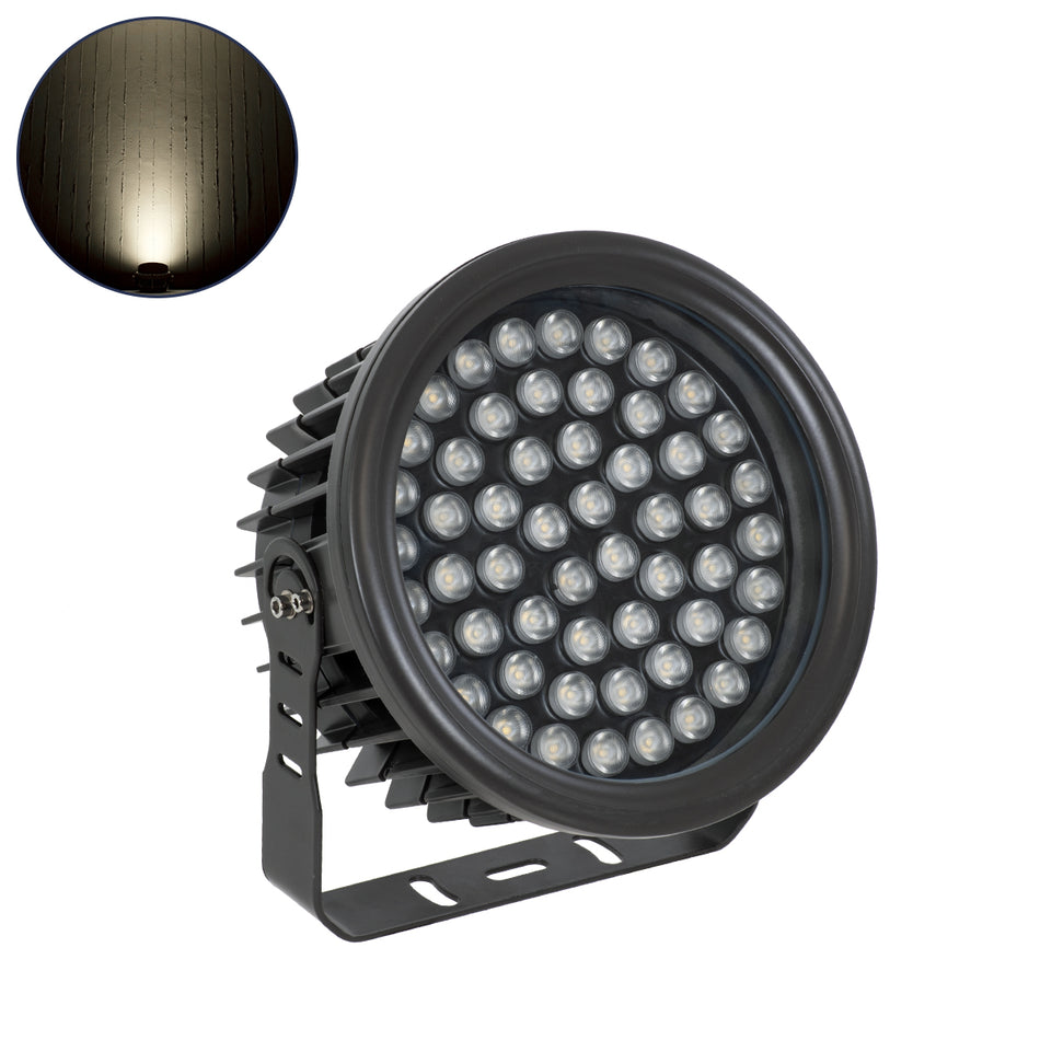 GLOBOSTAR® FLOODNEVA 90399 Προβολέας Σποτ Wall Washer LED 54W 5130lm 30° DC 24V Αδιάβροχο IP65 Φυσικό Λευκό 4500K Dimmable - Bridgelux SMD Chip - Μαύρο - Μ24.5 x Π24.5 x Υ14.7cm - 3 Χρόνια Εγγύηση