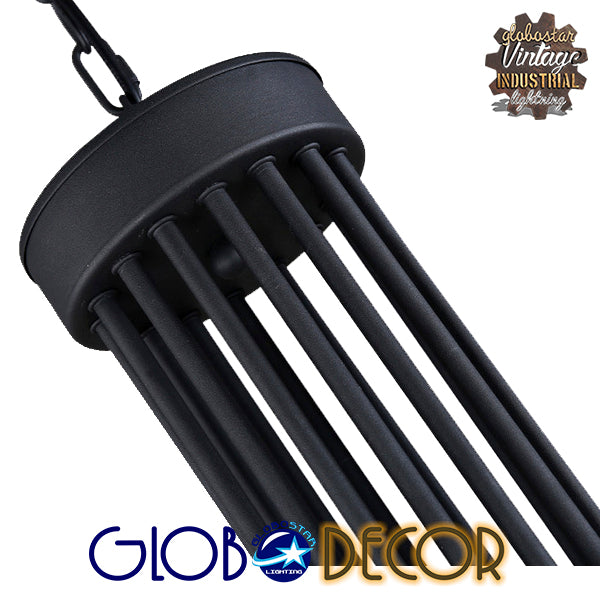 GLOBOSTAR® STAIRS 01024 Μοντέρνο Φωτιστικό Οροφής με Ντουί 26 x E27 AC 220-240V IP20 - Μαύρο - Μ80 x Π80 x Υ95cm