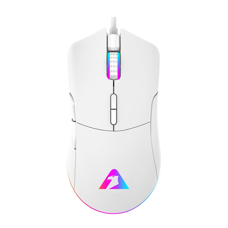 ARMAGGEDDON USB WIRED MACROABLE GAMING MOUSE FALCON V STEALTH 12000CPI WHITE
