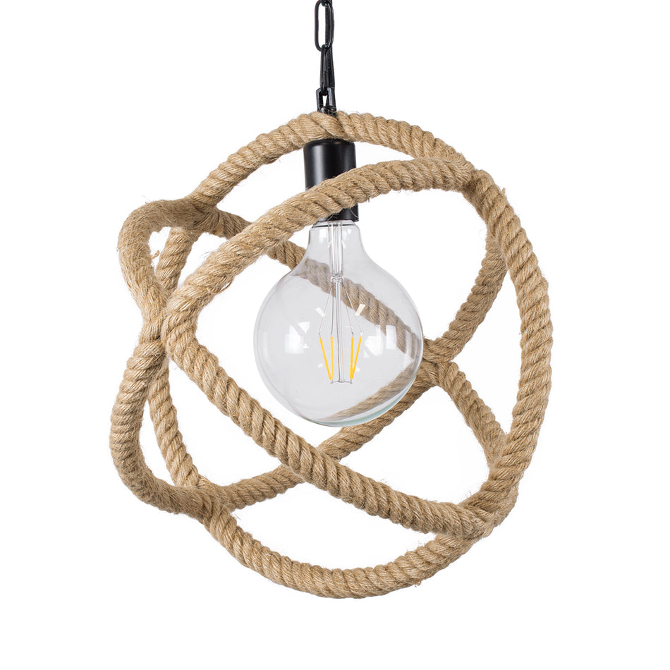 GLOBOSTAR® BALANCE 01596 Vintage Κρεμαστό Φωτιστικό Οροφής με Ντουί 1 x E27 AC 220-240V IP20 - Μαύρο & Μπεζ - Μ35 x Π35 x Υ36cm