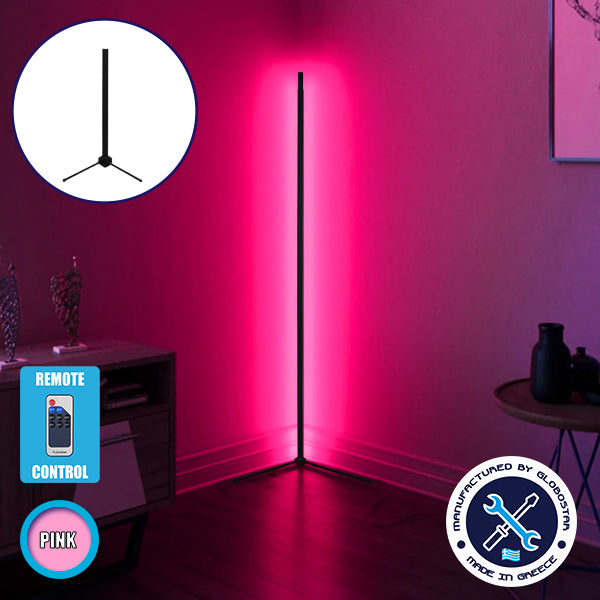 Moderne minimalistische schwarze Tischlampe, 50 cm, LED, 8 Watt, mit kabelloser RF-Steuerung und Dimmer, rosa ALIEN-Design GLOBO-50-7