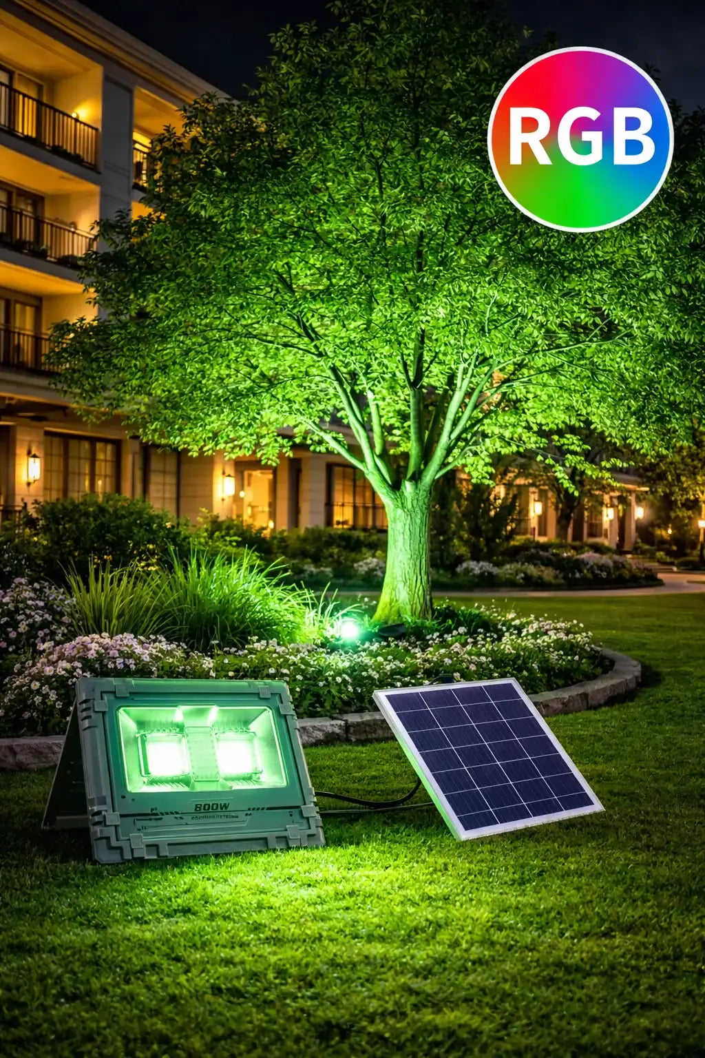 Ηλιακός Προβολέας 95LED RGB Αλουμινίου 800W IP67 MJ-AW800C – Γκρι