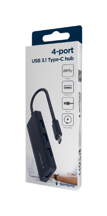 Gembird 4 Port Usb 3.1 (Gen 1) Type C Hub