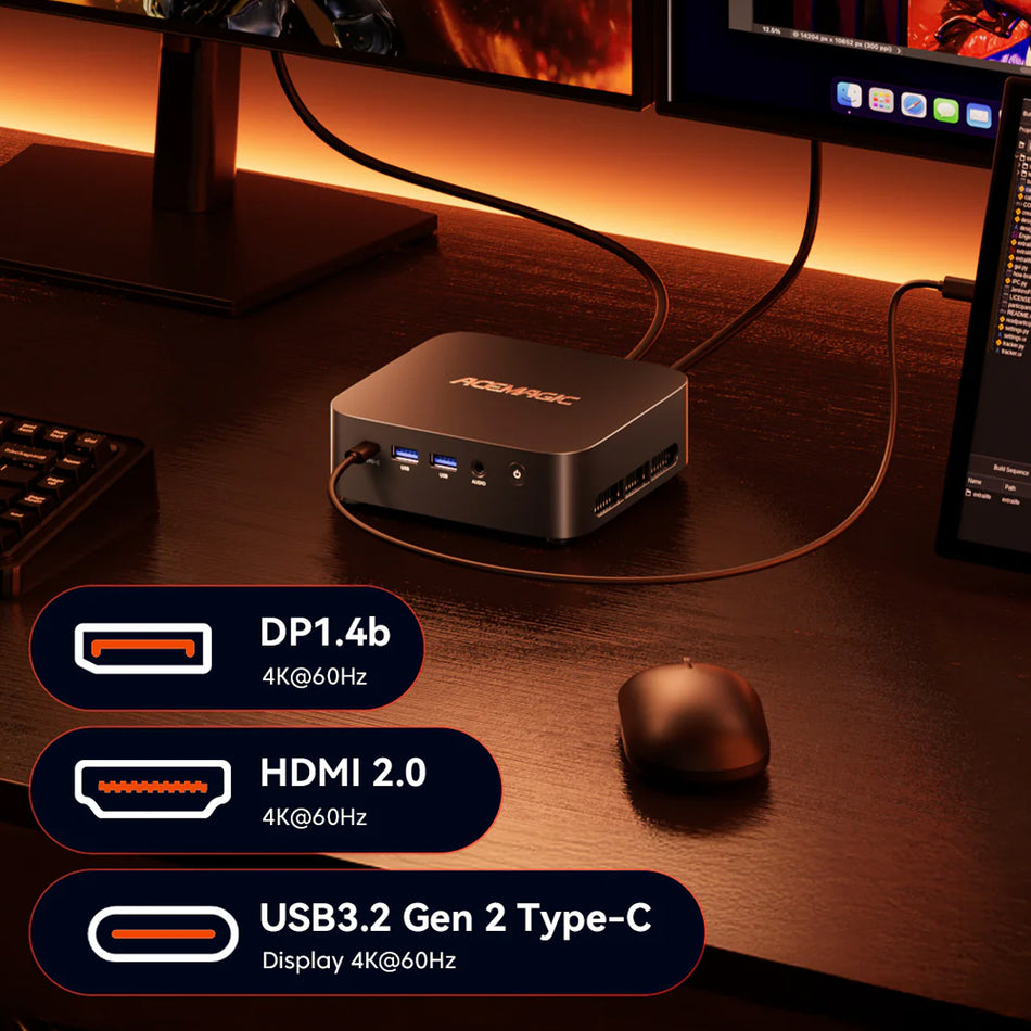 ACEMAGIC MINI PC AMD RYZEN3 3300U 16GB DDR4 ROM 512GB WIN11PRO BLACK