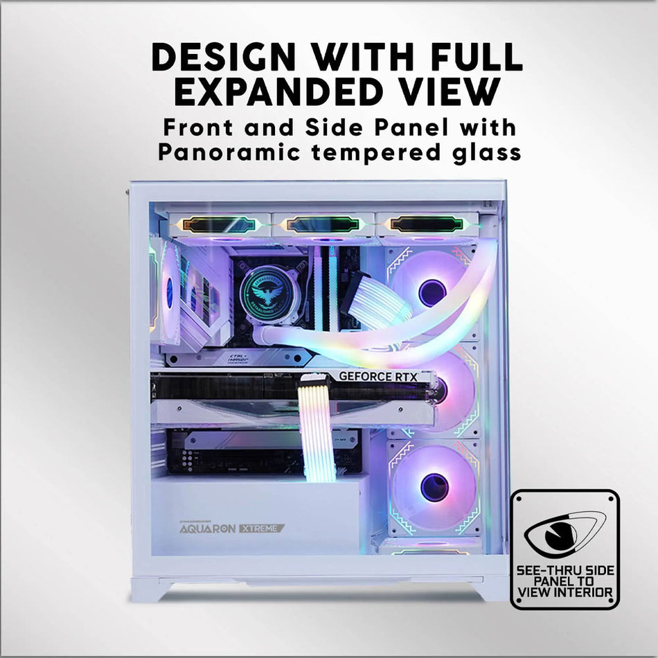 Armaggeddon E Atx Rgb Transparent Fish Tank Gaming Case Aquaron Xtreme Pink