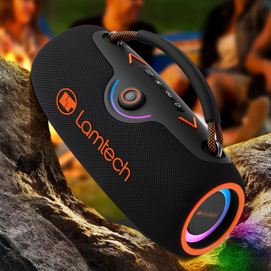 ENCEINTE PORTABLE SANS FIL LAMTECH V5.3 80W NOIR ORANGE