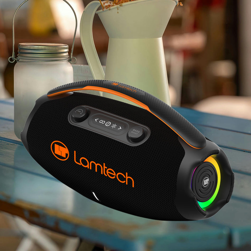 LAMTECH WIRELESS V5.3 STEREO PARTY BOX 60W NOIR ORANGE