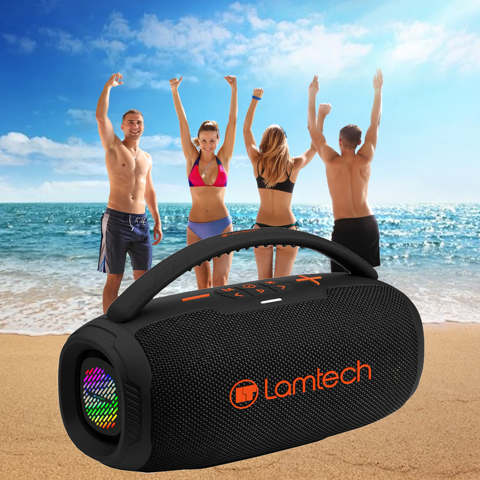 LAMTECH WIRELESS V5.3 BASS BOOST PARTY BOX 20W NOIR ORANGE