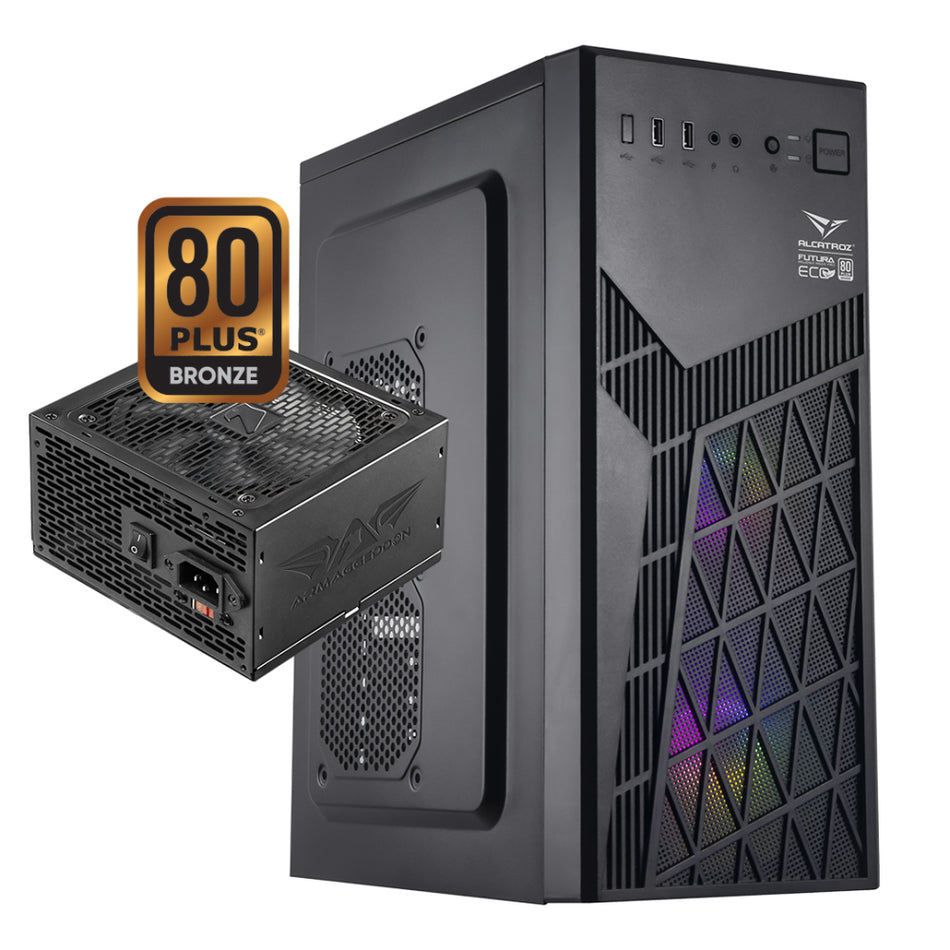 ALCATROZ PC-GEHÄUSE MIT NETZTEIL FUTURA MILLENIA ECO M600 PRO SCHWARZ