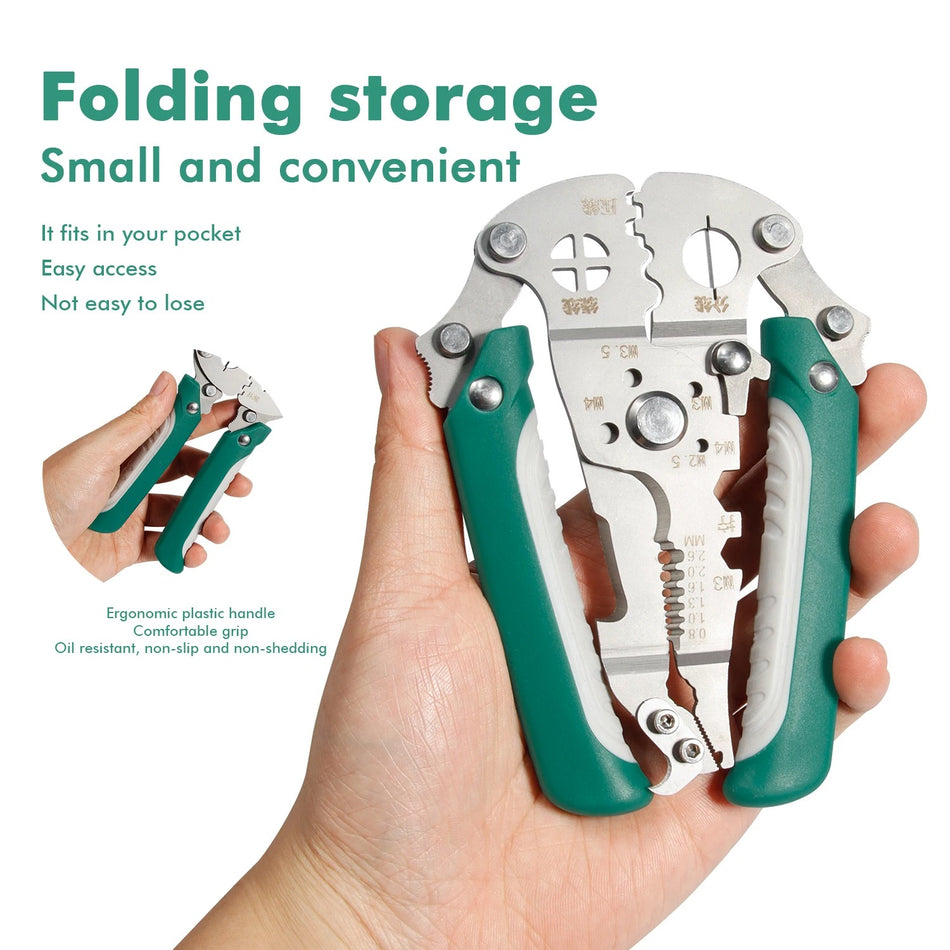 Νέα Πτυσσόμενη Πένσα Πολυεργαλείο Με Απογυμνωτή Καλωδίων Για Επαγγελματική Οικιακή Χρήση