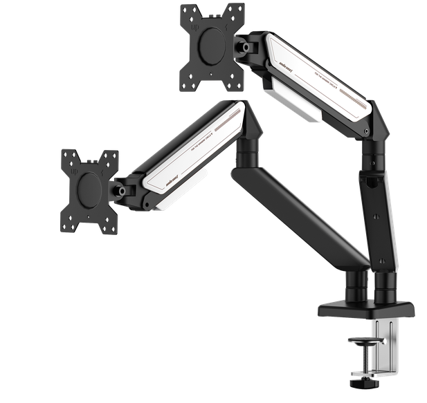 ANDA SEAT Monitor ARM / Stand A6D-2S  Black White Dual, Weight Capacity (per Screen): 2-9kg