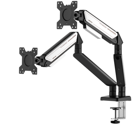 ANDA SEAT Monitor ARM / Stand A6D-2S  Black White Dual, Weight Capacity (per Screen): 2-9kg